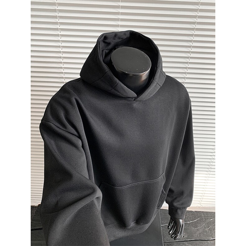 重磅65棉无帽绳450克结构板连帽卫衣硬挺短宽外套男潮RH5311-P48，女装短外套，星座610B-1