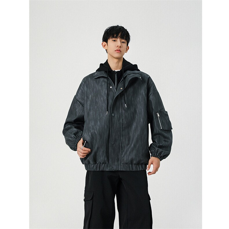 春季皮衣美式潮牌青少年百搭夹克情侣春装外套XZ102B-1-JK2562P95,男装皮衣,星座102B-1