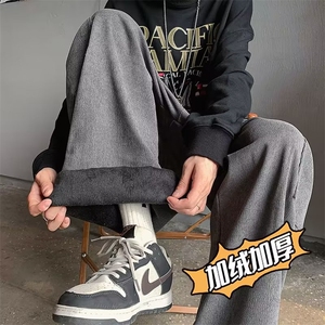 复古阔腿oversize日系直筒工装宽松休闲加绒长裤A2981-P35 加绒45图片