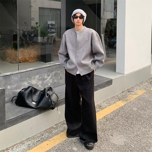时尚ins气质原宿新款慵懒流行潮流鹿毛绒开衫纯色宽松毛衣外套图片