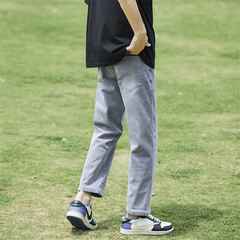 9分裤水洗宽松阔腿牛仔裤夏季新款男士潮流直筒裤子YZ87九分-P50,男装牛仔裤,星座509
