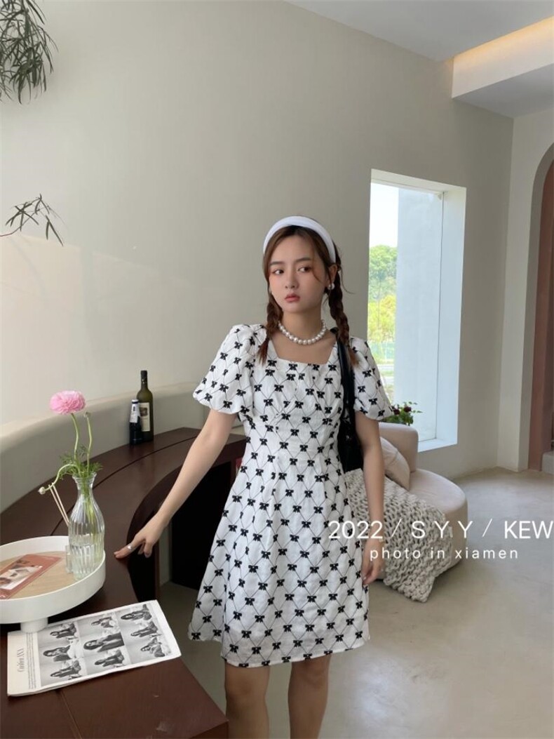 夏季蝴蝶花连衣裙，女装连衣裙，6·9衣社