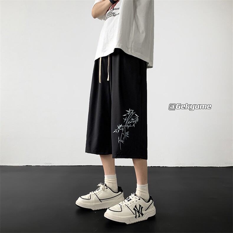 冰丝七分裤男大码速干短裤男五分裤黑地板风格QK72393-P25,男装休闲裤,电商A040