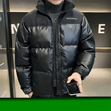 皮棉衣男立领冬季加厚棉服拼接棉袄潮流外套字母A266-P01-P80，男装棉衣，电商A266