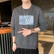 秋冬男装2026新款青少年小鹿印花休闲套头卫衣1210-2-F050-P15，男装卫衣，星座1816-2（原1210–2）