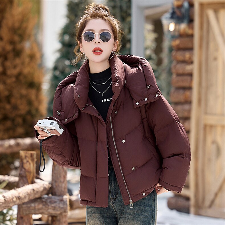 白鹅绒羽绒服女短款小个子冬季2025新款高级感超好看加厚高端,女装羽绒服,沁沁公主