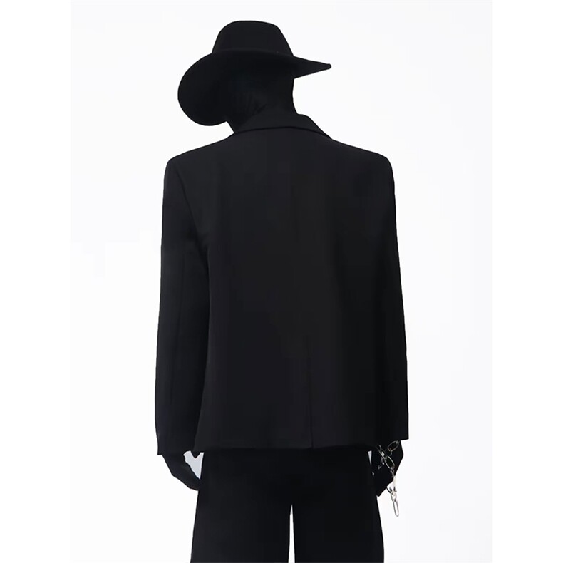 网图高级感金属设计感垫肩西装外套男士休闲西服XZ15P125,男装西服套装,星座512-1（原513-3）