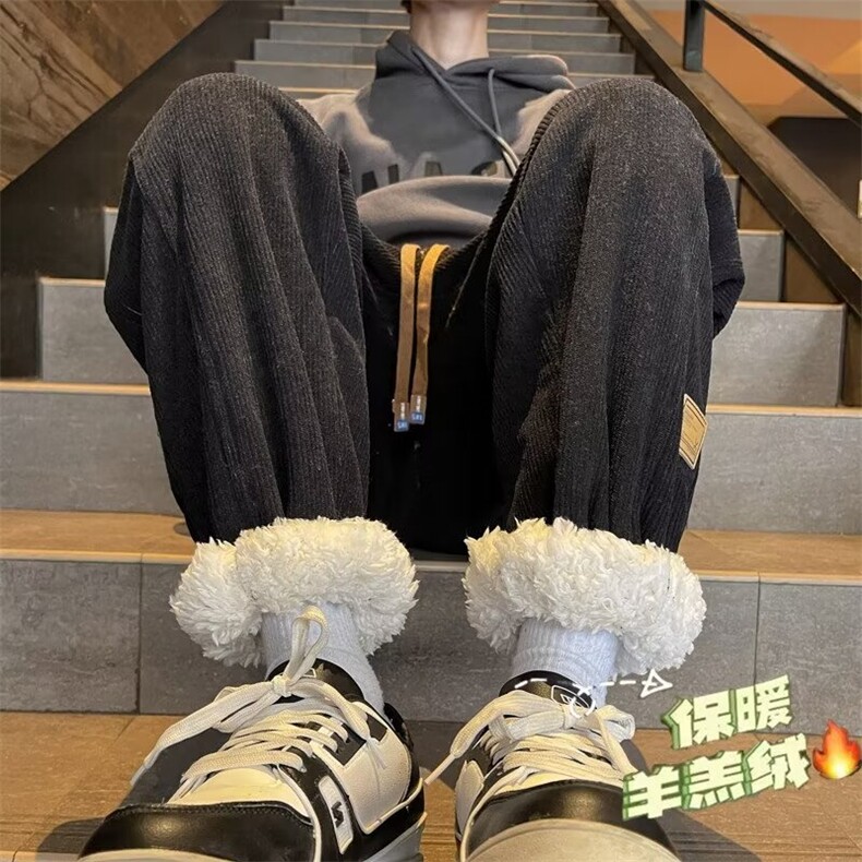 男新款青少年时尚羊羔绒休闲裤 KY101 P48图片