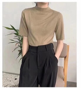 半高领中袖图片