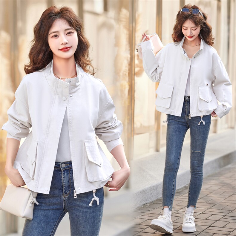 外套女春秋2025新款今年流行小个子夹克棒球服上衣短款工装风衣女,女装风衣,靓星雨