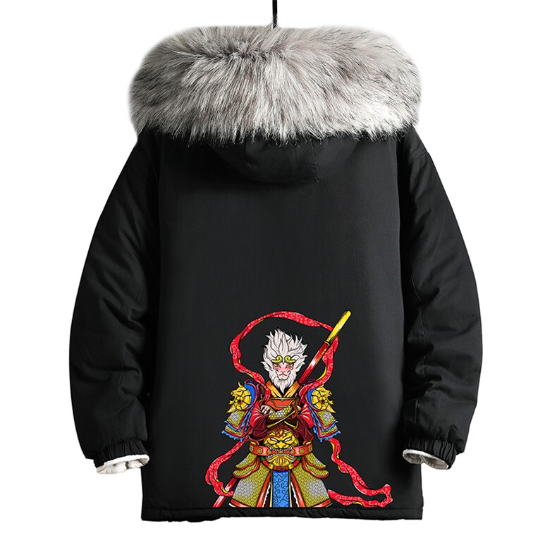 MM48203-P130冬季大毛领棉衣男士大码加厚棉袄男棉服网格,男装棉衣,电商A040A