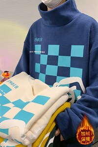 2024冬季潮男加绒加厚百搭小众打底衫摇粒绒卫衣W236P48限68，男装卫衣，电商A089-1
