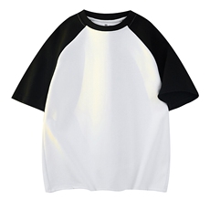 白色拼黑袖