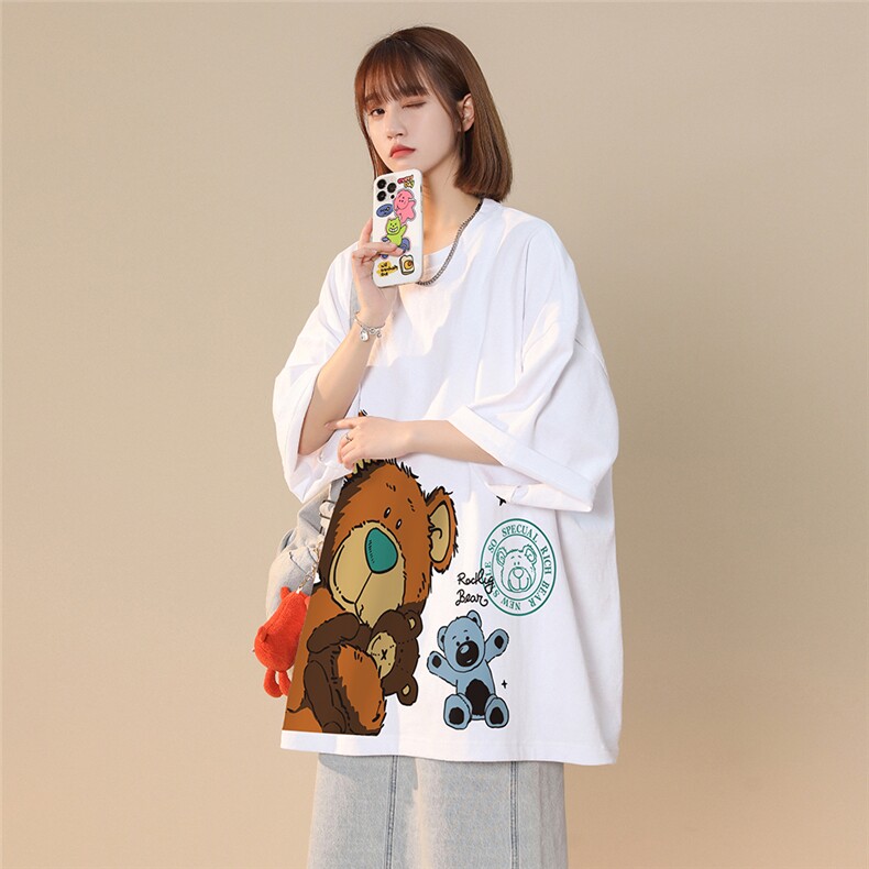200g中性港风纯棉夏季休闲宽松新款短袖T恤女情侣T6019P25控38,男装T恤,电商A268A