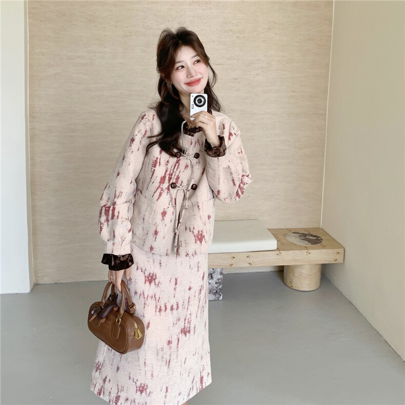 新款2026春季新款法式晕染小香风套装6209-P185-K298,女装套装/套裙,2C057
