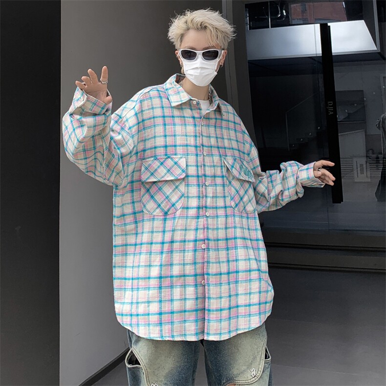 衬衫百搭流行男时尚气质原宿日系ins文艺潮流慵懒CS0129-P43,男装衬衫,星座308B-1