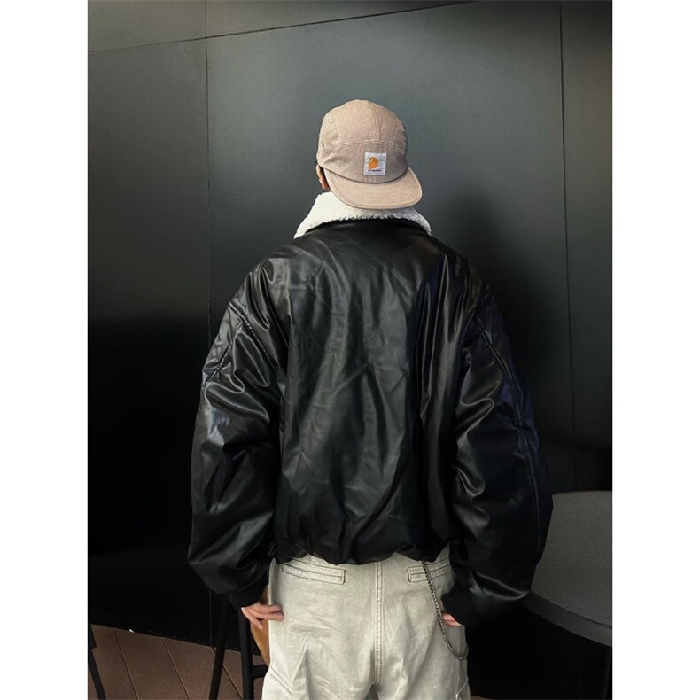 【网图现货】冬季加厚PU皮刺绣保暖棉服M68/P100,男装夹克,星座205-3