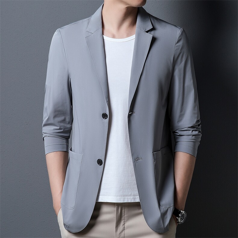BWA2680钱塘2020-2夏季薄款男士长袖西服外套时尚修身防晒衣P95,男装西服,钱塘207-2