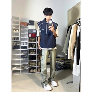 【网图有货】藏蓝色美式工装马甲背心男山系短款外套A683CC-特P40图片