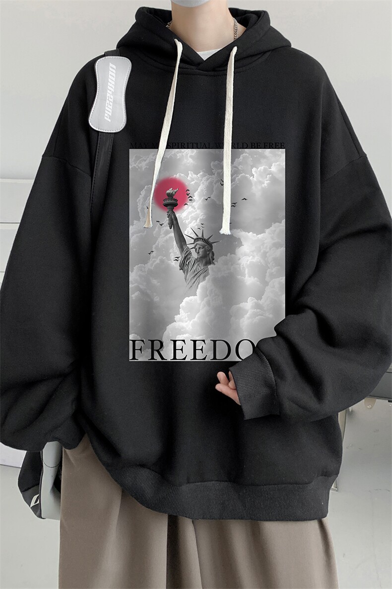 连帽卫衣男大码运动服帽衫外套WY2326-P35加绒款-P40,男装卫衣,电商A040