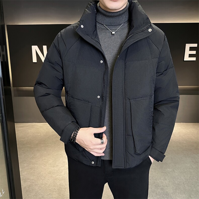 新款男士小立领插肩袖羽绒服夹克加厚防寒309B-3-81067-P195,男装夹克,星座1409-3