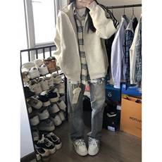 CW35HH-特P43三条杠花灰色外套男高级感痞帅立领卫衣夹克，男装夹克，星座1007（原301D）