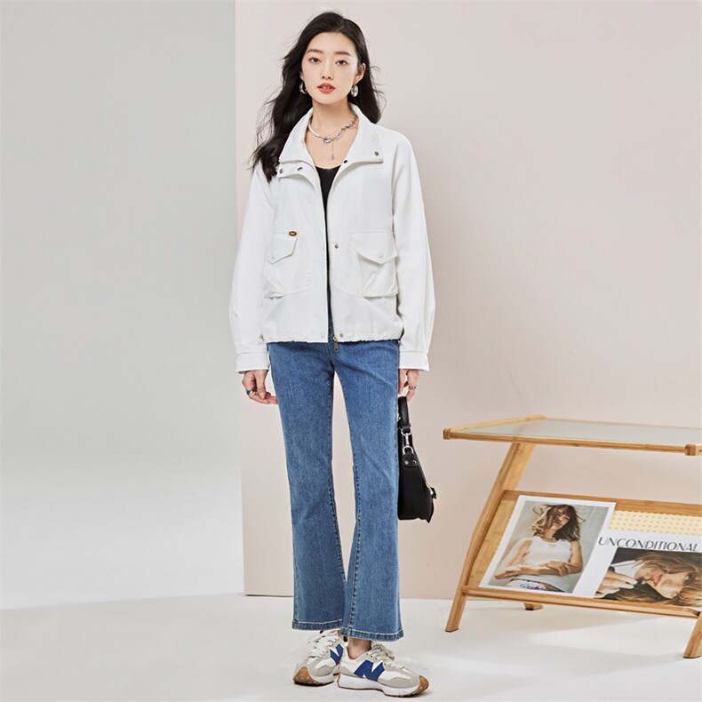 ZYRODIA春季新款短款工装风衣外套夹克宽松减龄韩系chic百搭上衣,女装短外套,辉之琳