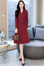 现货2023秋季时尚简约大方气质优雅收腰显瘦休闲修身潮流两件套，女装套装/套裙，三木叶子