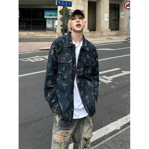 牛仔衬衫男女韩版潮流高街帅百搭拼色2025春季ins外套CY1021-P64