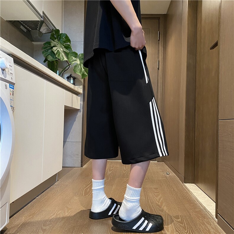 夏季新款美式运动条纹百搭宽松休闲七分裤B315-K25681-特P35控68,男装休闲裤,电商B315
