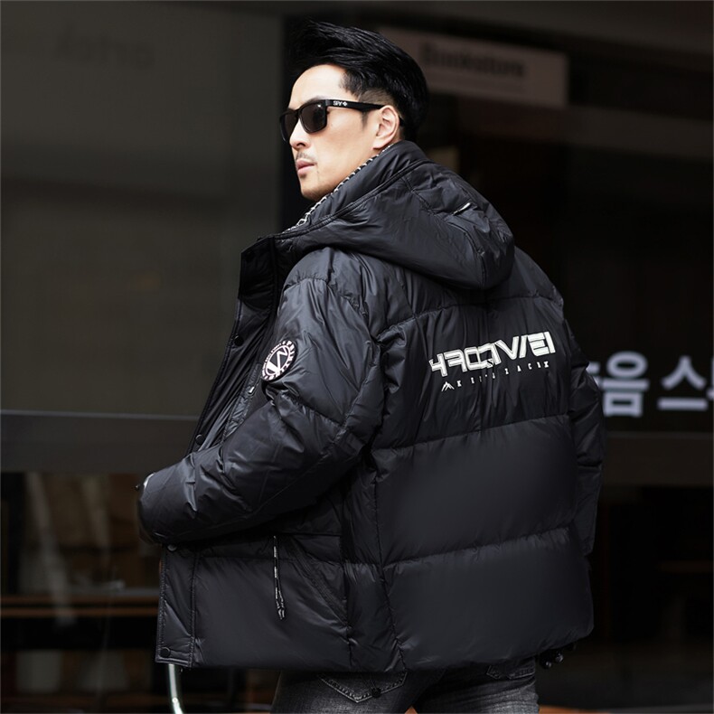 冬季白鸭绒加厚羽绒服短款中青年休闲保暖简约防寒潮服外套男装,男装羽绒服,钱塘6003（原4033）