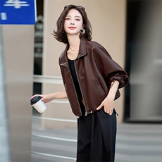 跑量安哥拉小皮衣外套女2024春秋新款高级感炸街小个子机车服夹克，女装皮衣，美拉德工厂直营店