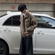 小香风牛仔外套男款春秋季潮牌宽松高级感工装夹克痞帅复古棒球服，男装工装外套，星座506A