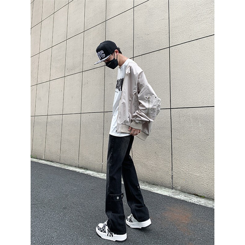 美式ins高街vibe重工艺水洗复古黄泥牛仔裤货号K2316P55,男装牛仔裤,电商A063