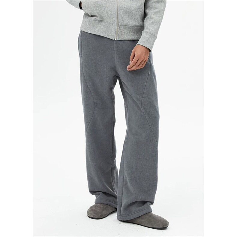 网图慎用重磅300g双面摇粒绒宽松口袋拉链卫裤K24089-特P33控65，男装休闲裤，电商A001-1