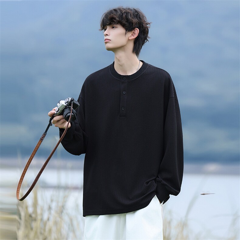 Y601-P38港风休闲圆领卫衣男落肩打底衫潮流百搭上衣外,男装T恤,星座1204
