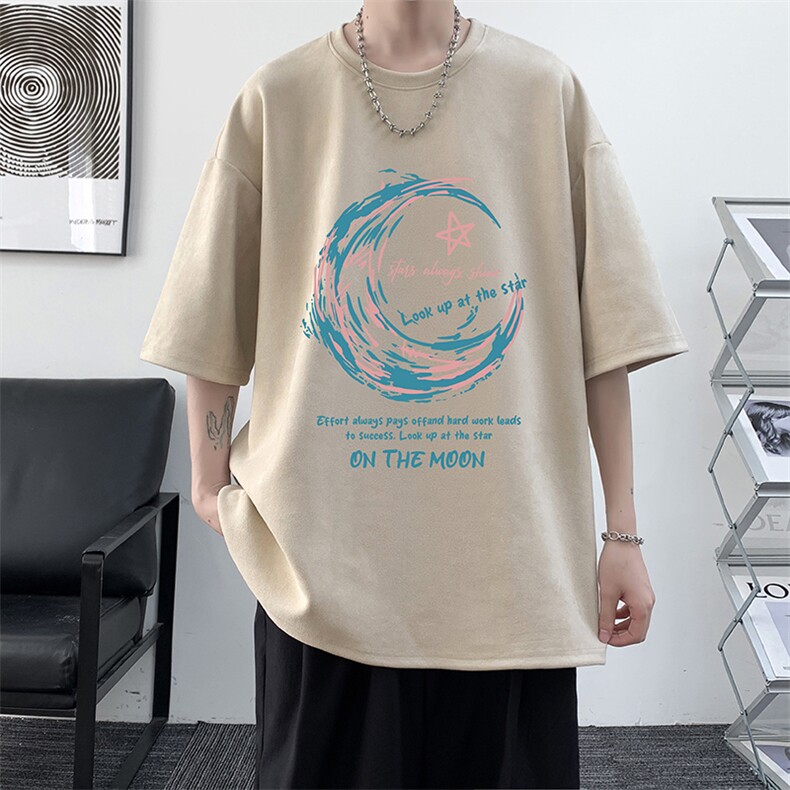 麂皮绒短袖t恤男大码半袖男大皂风JD82341-P25,男装T恤,电商A040