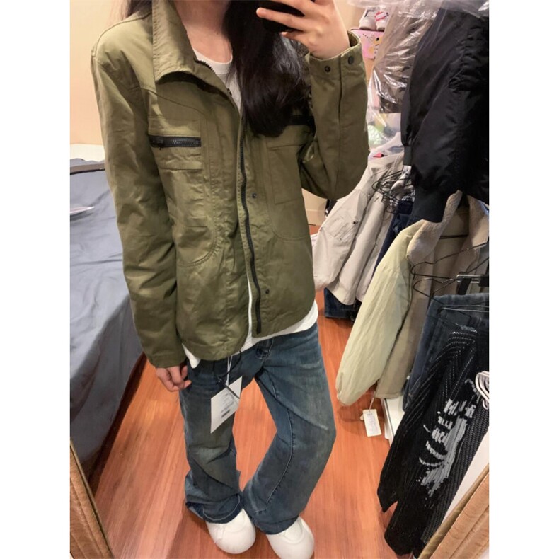 【有货】军绿色工装外套男款高级感痞帅夹克HY195CC-特P65,男装夹克,星座1007（原301D）