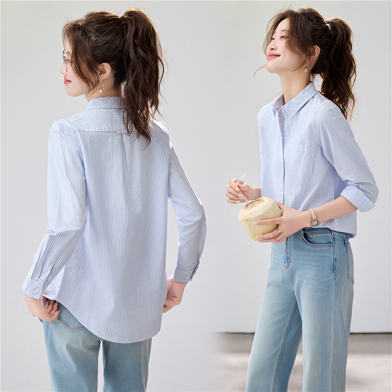 2026春夏新款白色衬衫女宽松显瘦通勤百搭衬衣韩系简约温柔气质，女装衬衫，艾米