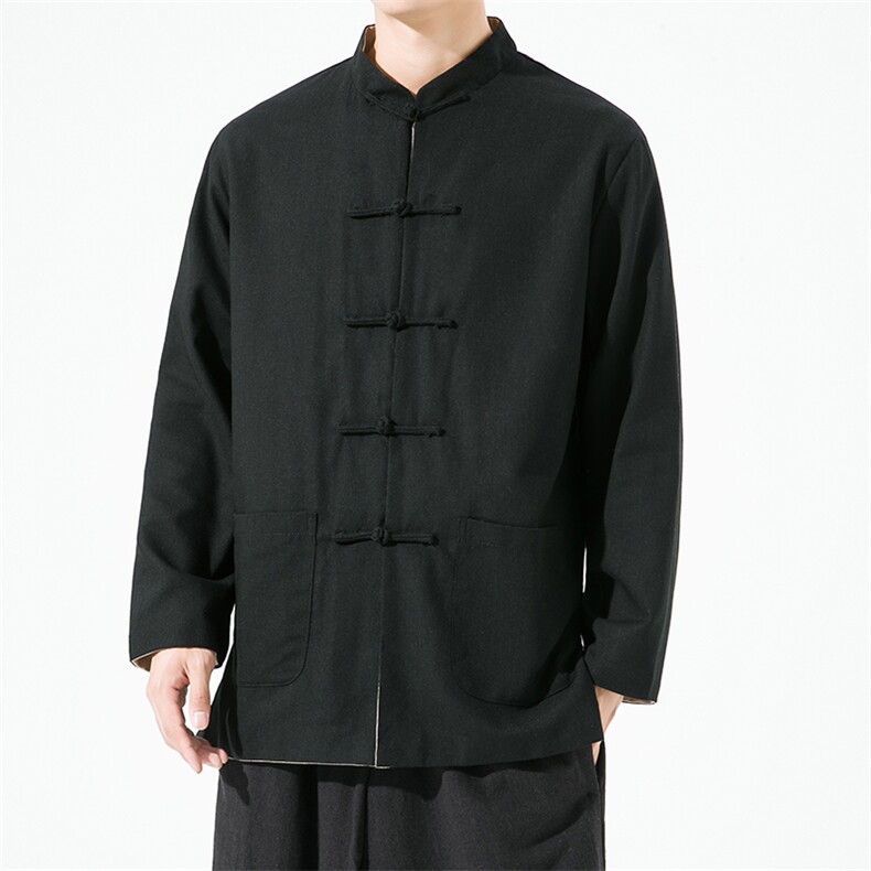 22973^克复古上衣服风盘扣唐装改良汉服宽松居士服禅服茶服,男装夹克,钱塘777(原3023)