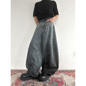 903-AK037 -特P58  【S-3XL】 做旧脏弯刀牛仔裤3图片