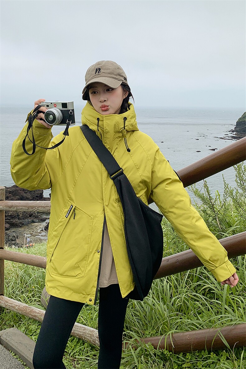 现货小个子简约棉衣抽绳连帽领子保暖女厚2024年棉服外套,女装棉衣/棉服,流量+