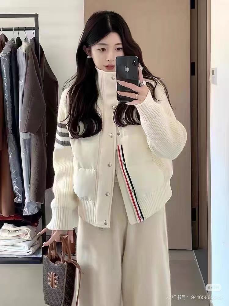 2025年秋季时尚通勤简约休闲三杠棉服,女装棉衣/棉服,慕洵羊绒