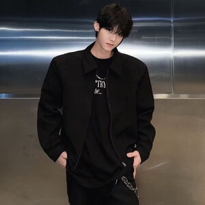春季外套男款宽松立领夹克户外休闲男装防风工作服秋装美式上衣男图片