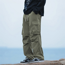 工装裤男春季宽松直筒美式休闲防水户外登山冲锋裤-2403-P40卡其，男装休闲裤，星座307-3(原516-1)