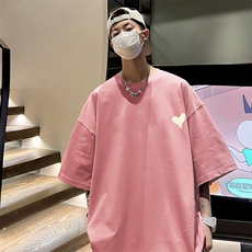 量大优可提供视频2024夏季新美式短袖T恤D223A-T24137-P18，男装T恤，电商019-1