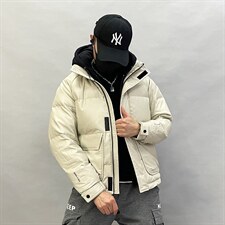A6566P265控370冬季羽绒服男士短款宽松潮流男款假两件连帽外套潮,男装羽绒服,星座1305