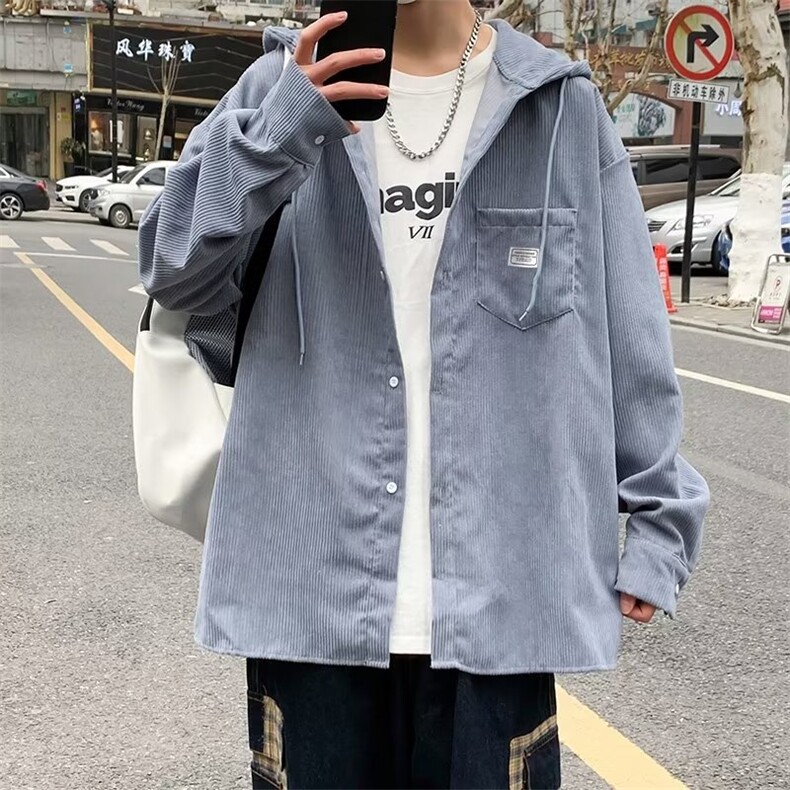 男秋季外套潮牌街头灯芯绒夹克J729P45图片