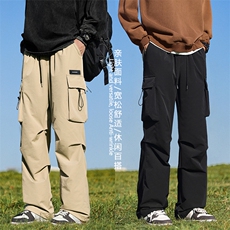 美式户外徒步工装裤子男款直筒阔腿宽松登山长裤K211-特批-38，男装工装外套，星座718-1