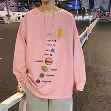 CX21-P25大码长袖t恤男春季新款打底衫男港风圆领卫衣男图片